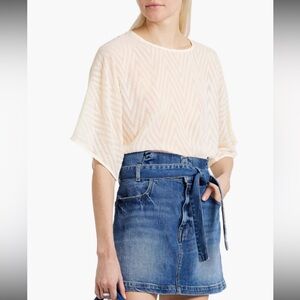 IRO Azade Fil Coupé Chiffon Top In Ecru